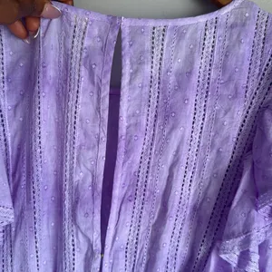 LoveShackFancy Natasha Ruffled Sleeve Tie Dye Mini Dress Small thumbnail 10