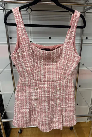 Forever 21 Pink Tweed Romper thumbnail 1