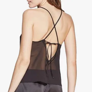 NWT Auden Black Sheer Chemise Tank‎ Top thumbnail 2