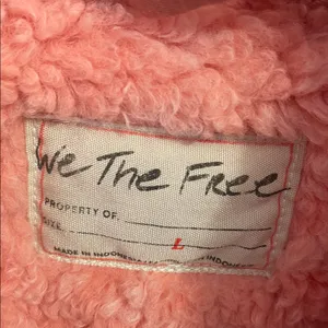 Free People We The Free Teddy Swing Coral Pink Faux Fur Jacket thumbnail 4
