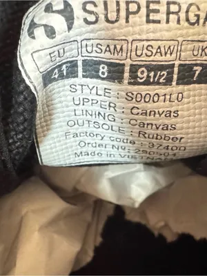 Superga 2790 Platform Canvas Sneakers Black White Size 9.5 thumbnail 5