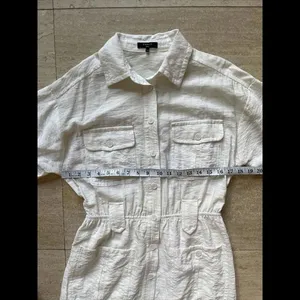 FRNCH Paris White button front Short Sleeve mini dress size small‎ thumbnail 3
