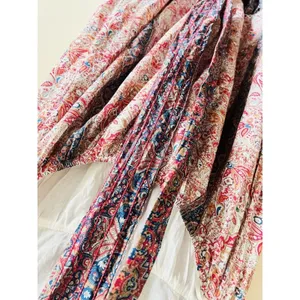 Haute Hippie Maxi Dress‎ Boho Flutter Sleeve Cotton Flounce Hem Floral Sz 12 thumbnail 3