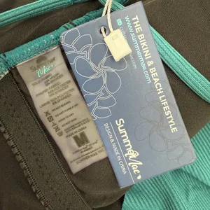 Summer Mae Maternity Swimsuit SZ Medium One Piece Teal Rib Ruffle V Neck NWT thumbnail 3