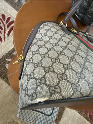 Gucci Brown GG Canvas Satchel with Green and Red Cherry Web Stripe thumbnail 8