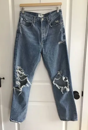 Agolde 90s Mid‎ Rise Loose Straight Fit Womens 27 Jeans Fall Out Denim A069C-811 thumbnail 1