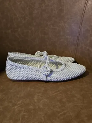 Zara White Woven Mary Jane Flats for women thumbnail 2