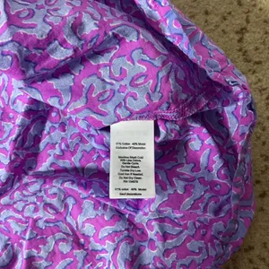 Vineyard Vines Boho Ruffle Tassel Top Women M Purple Blue Geometric Pom Pom Trim thumbnail 5