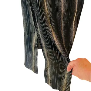 Vintage 80s Black Gold Silver Shimmer Long Sleeve Dress size 7 / 8 Shangri La thumbnail 9