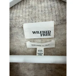 Wilfred Free Sweater Womens XXS Beige Good Mock Neck Exposed Seam Italian Yarn thumbnail 4