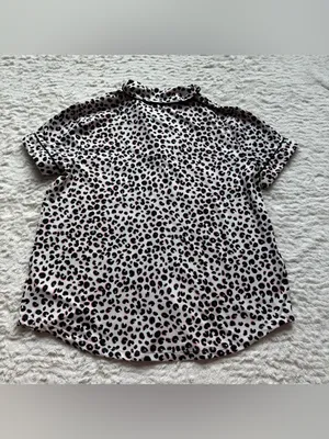 Kate Spade New York Pajama Top S Collared Button Down Leopard Animal Print NWOT thumbnail 8