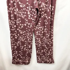 Vince Camuto XL Pajama Set Burgundy Floral Long Sleeve‎ Pants Feminine 651 thumbnail 7