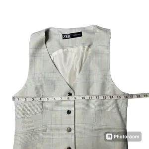Zara Plaid‎ Button Front Vest thumbnail 3