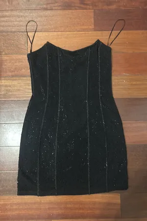 Rhinestone black mini dress forever 21 thumbnail 1