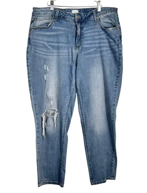 Time + Tru Medium Wash Distressed Ripped Plus Size Skinny Jeans 18R 18 Regular thumbnail 1