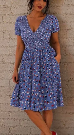 Boden Women's multi Dress Blue Size 8 thumbnail 1