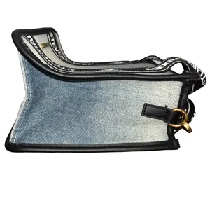 Steve Madden Blue Denim Tote with Black Logo Straps thumbnail 8