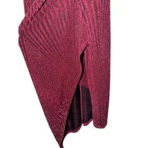 IN San Francisco Sparkle Ruched Wrap Dress Burgundy Size S‎ thumbnail 4