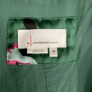 Anthropologie Green Dress with‎ Pink Floral Detail thumbnail 3