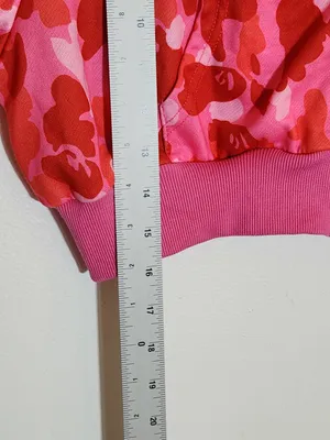 Meysi Kim Pink Camouflage Cropped Hoodie Jacket Size Large thumbnail 8