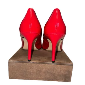 Calvin Klein • Bright Red Callia Pumps With 3 Inch Heels • Size 9 thumbnail 3