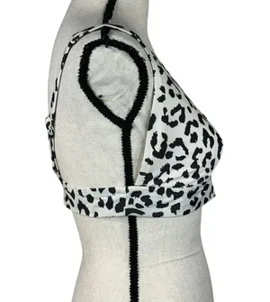 Aerie X-Large Scoop Swim Bikini Top Leopard Print Adjustable Strap Stretch Lined thumbnail 2