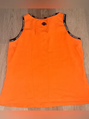 Harley Davidson Women’s Orange & Black Tank Top - Size Small thumbnail 3