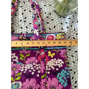 Vera‎ Bradley Y2k Plum Petals Quilted Cotton Tote Bag Purple Floral Butterfly thumbnail 6
