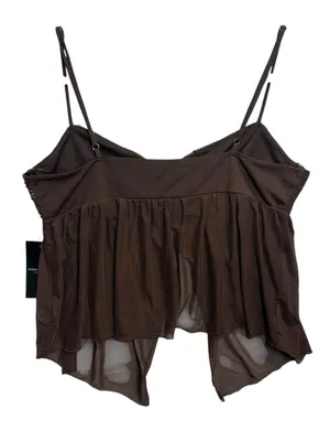 Mixed Threads Los Angeles XL Brown Sequin Embellished Sheer Babydoll Cami TopNWT thumbnail 4