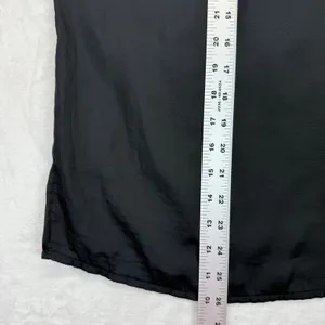 Mustard Seed Ruffle Sleeve Blouse Tie Neck‎ Top Flowy Black Small thumbnail 3