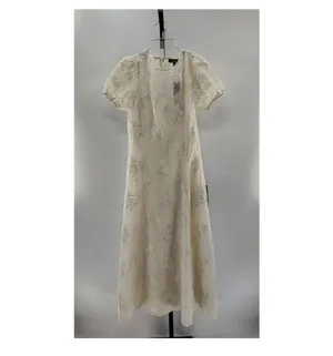 Lulus Elfrieda Cream Floral Embroidered Puff Sleeve Midi Dress thumbnail 4