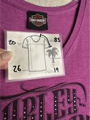Harley Davidson Purple Bling Women's Large Short Sleeve Las Vegas 2015 thumbnail 3