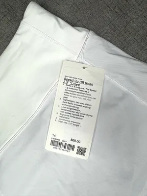Lululemon Speed Up High Rise White Shorts Size 14 NWT thumbnail 9
