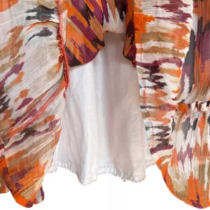 Anthropologie Orange and Brown‎ Abstract Mini Skirt Sz L thumbnail 6