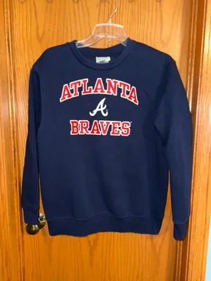 Atlanta Braves Navy Sweatshirt Blue Size XS thumbnail 1