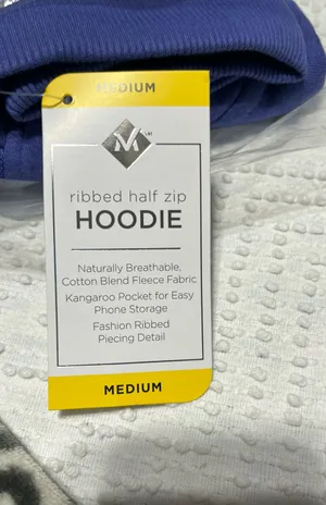 Member's Mark Scuba Hoodie Periwinkle Pullover Cotton Sweatshirt Knit Womens Medium thumbnail 8