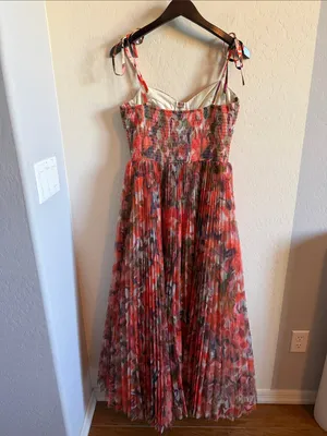 HUTCH Brianna Tie Strap Pleated Maxi Dress thumbnail 5