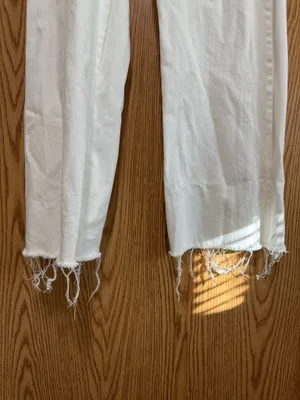Shop Priceless White Distressed Wide Leg Jeans thumbnail 2