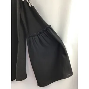 Women’s INC Black Bejeweled Cold Shoulder Blouse Size Medium thumbnail 3