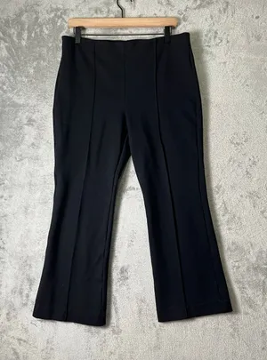 Maeve by Anthropologie The Margot Women’s Black High Rise Flare Pants Trousers L thumbnail 1