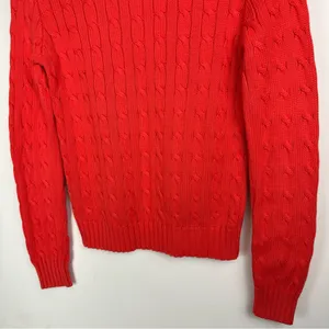Ralph Lauren Sport Womens Cable Knit Sweater Sz Small Coral Orange Cotton thumbnail 12