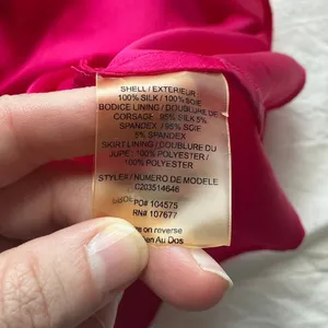 Alice + Olivia Chiffon Silk Mini Dress Small/Medium Hot Pink thumbnail 4