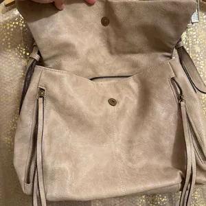 Via Luna Boutique Boho Taupe Vegan Leather Shoulder Satchel Bag Purse thumbnail 3