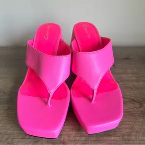 Circus NEW NY Moira Pink Punch Women's Wedge Sandal Size 8.5 #B1672 thumbnail 3