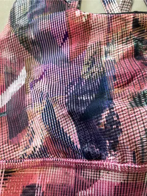 Women's Lululemon size 2 Pink printed Strappy Sports Bra thumbnail 2