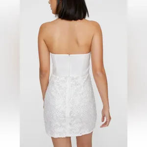 NWT NASTYGAL- Corset Embellished Lace Drape Mini Dress size 6 thumbnail 4