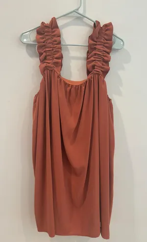 Entro Burnt Orange Ruffle Sleeve Dress thumbnail 2