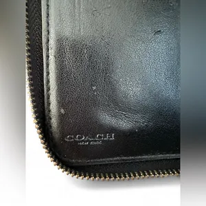 Coach Leather Zip Wristlet Wallet – Black – New York Logo thumbnail 6