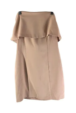 Marciano Strapless Cocktail Dress Foldover Sheath Beige XS thumbnail 1