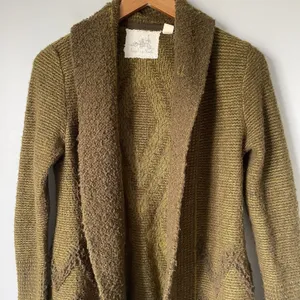 Anthropologie Angel of the North Equinox Wool Blend Cardigan Sweater Green Med. thumbnail 5